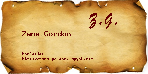 Zana Gordon névjegykártya